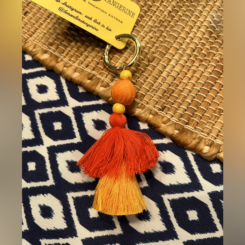 Tassel and bead charm for purse